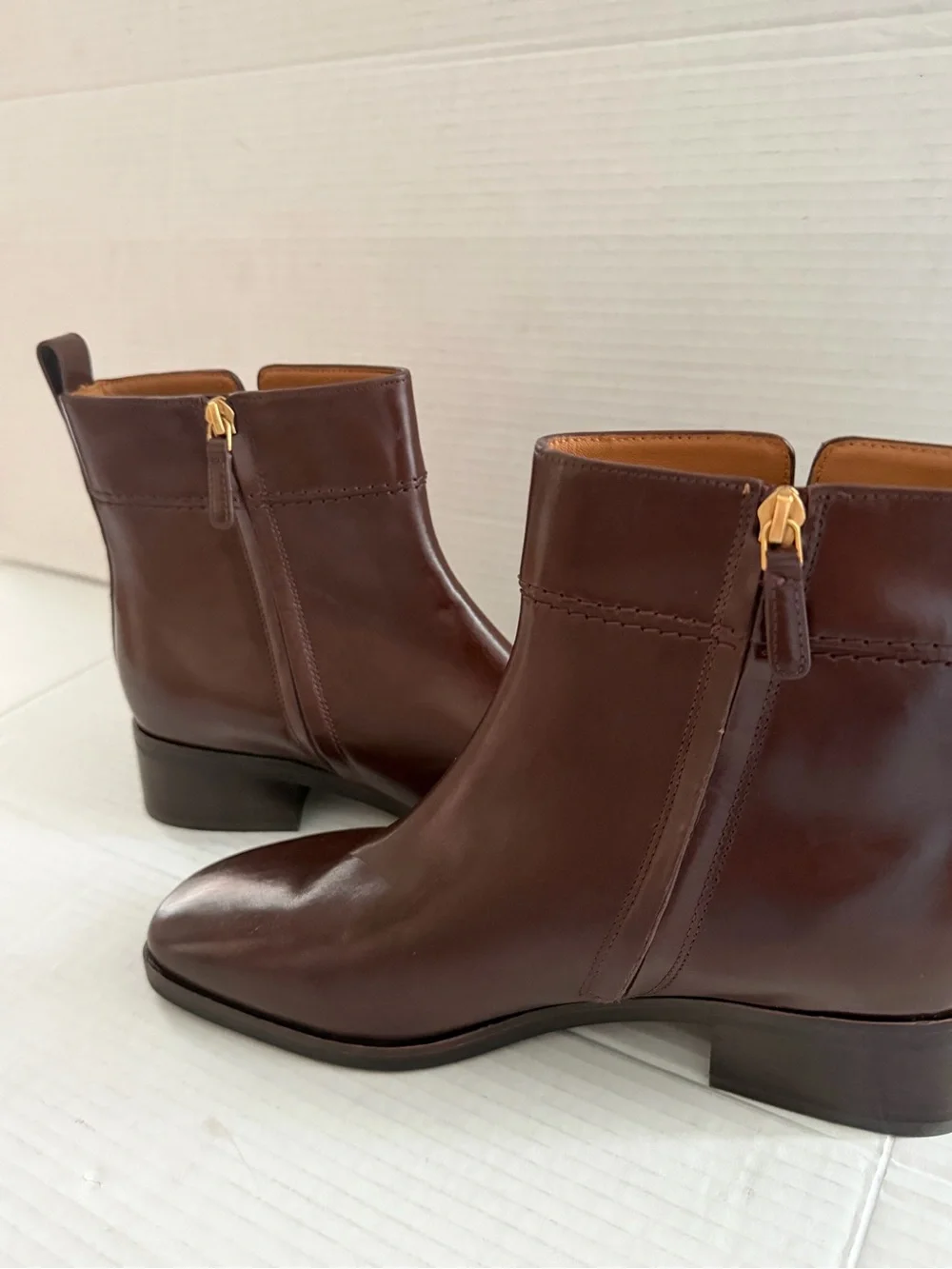 Tory Burch Everly Flat Boots Etrusco Calf Sierra Brown Leather 10